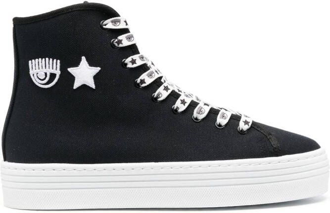 Chiara Ferragni Eyelike-motif lace-up sneakers Black