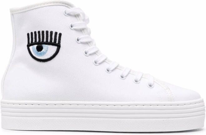 Chiara Ferragni patch-detail lace-up sneakers White