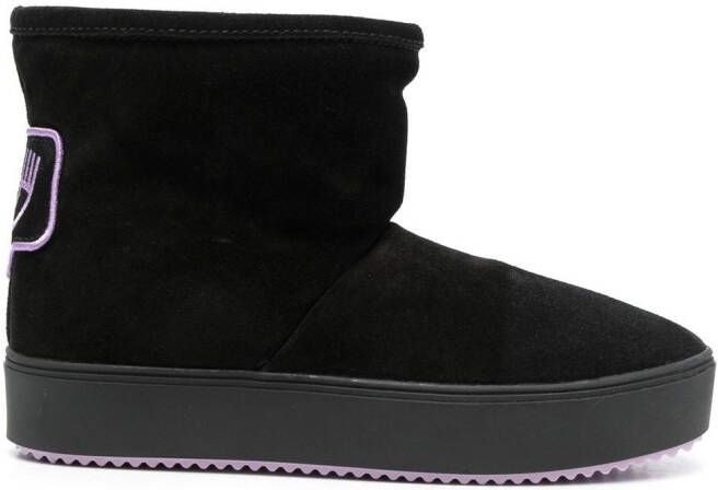 Chiara Ferragni suede ankle boots Black