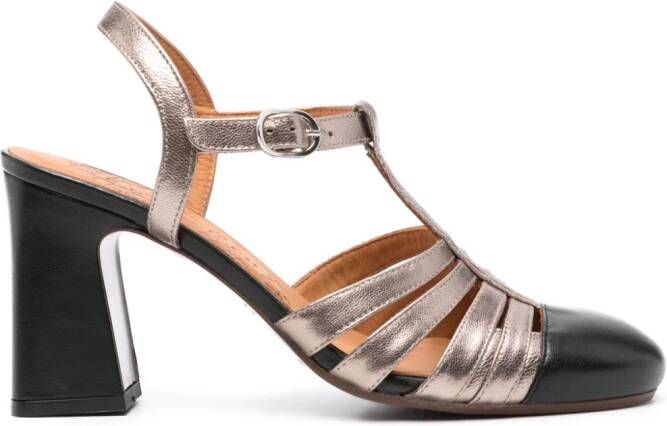 Chie Mihara Mekong 90mm leather pumps Metallic