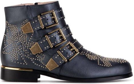 Chloé Kids studded buckle-embellished boots Black