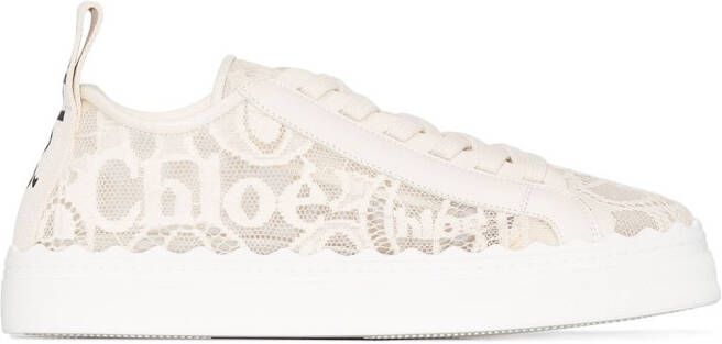 Chloé Lauren lace-detail sneakers Neutrals