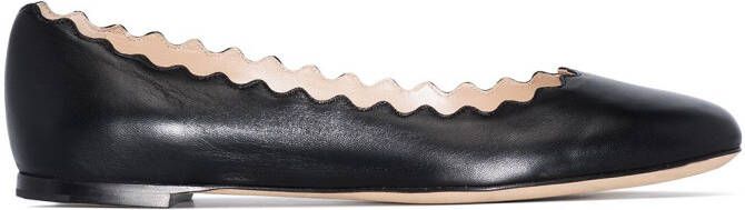 Chloé Lauren leather ballerina shoes Black