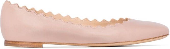Chloé Lauren leather ballerina shoes Pink