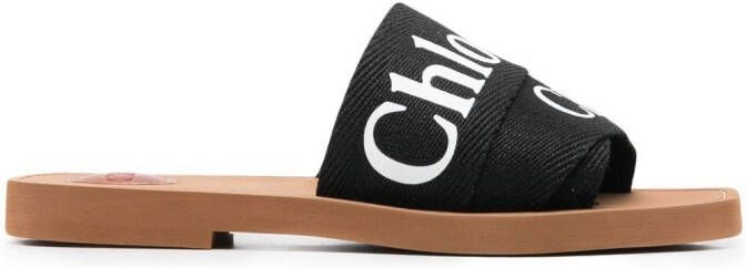 Chloé logo-strap sandals Black