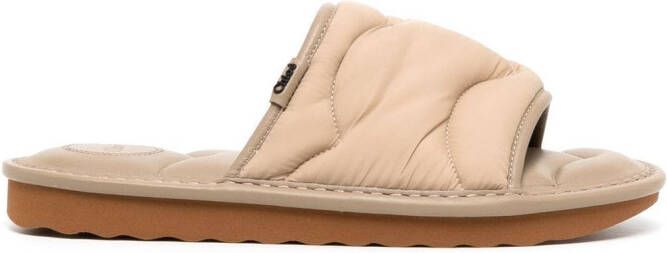 Chloé Maxie quilted sandals Brown