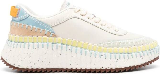 Chloé Nama panelled-design sneakers Neutrals