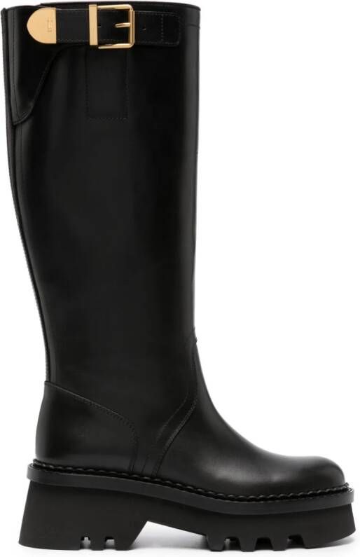 Chloé Owena knee-high leather boots Black