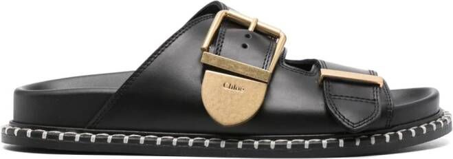 Chloé Rebecca leather slides Black