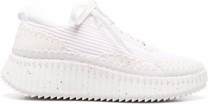 Chloé Nama whipstitch-trim sneakers White