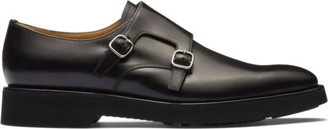 Church's double-buckle leather monk shoes Black