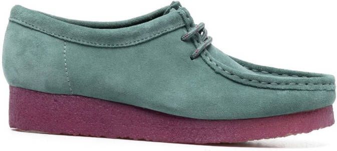 Clarks Originals colour-block lace-up loafers Green
