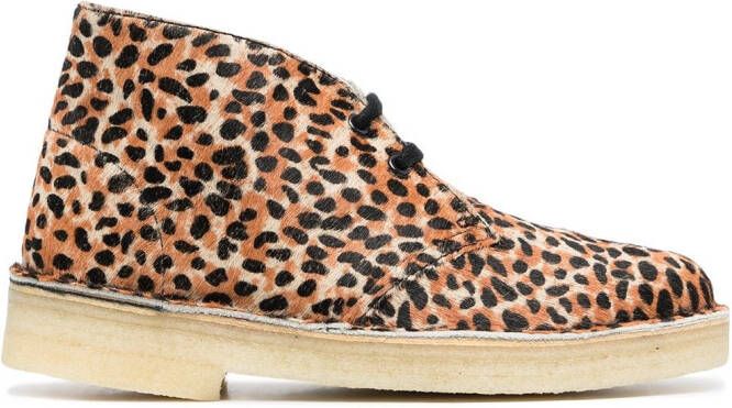 Clarks Originals leopard-print desert boots Brown