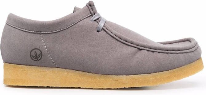 Clarks Originals logo-print lace-up boat shoes Grey