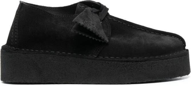 Clarks Originals platform-sole leather sneakers Black