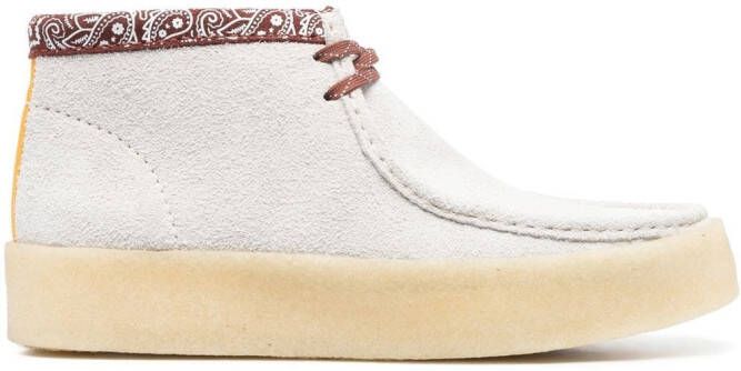 Clarks Originals paisley-print ankle boots White