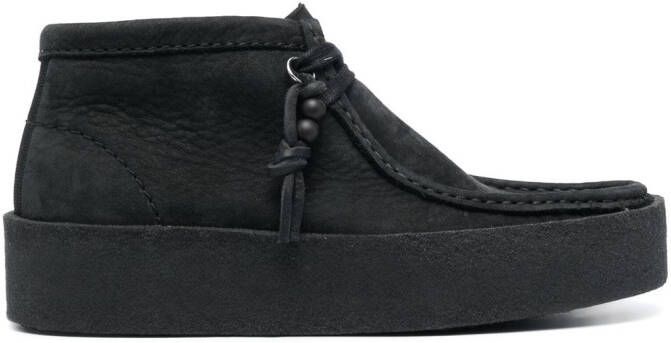 Clarks suede lace-up ankle boots Black