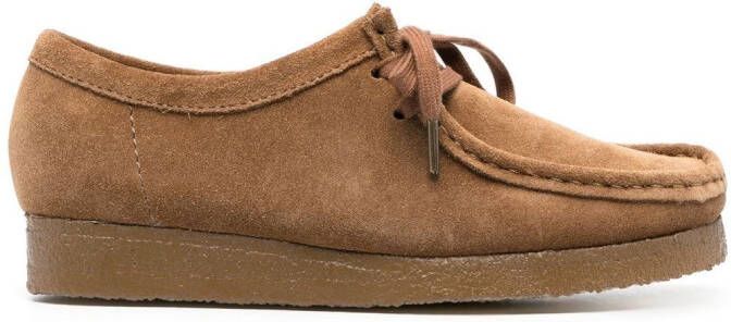 Clarks suede lace-up Oxford shoes Brown
