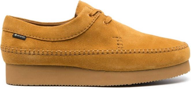 Clarks suede lace-up shoes Yellow
