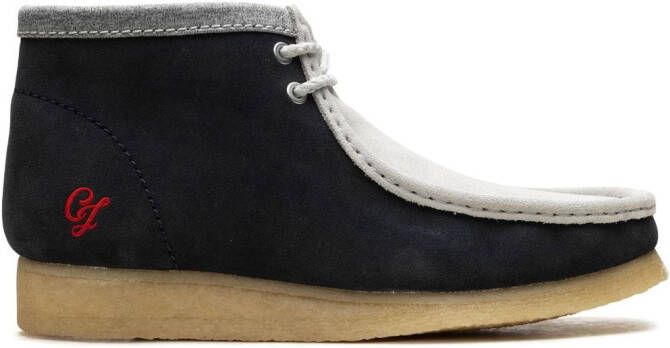 Clarks Wallabee "Navy Grey" suede boots Blue