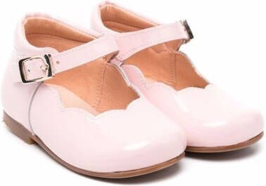CLARYS buckle-fastening leather ballerinas Pink