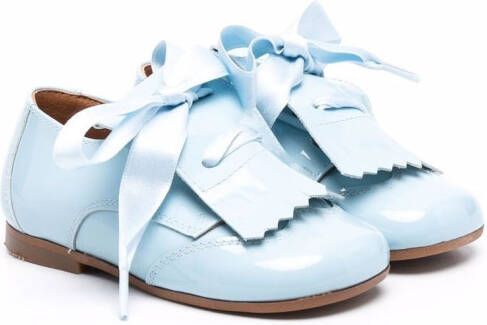 CLARYS lace-up leather loafers Blue