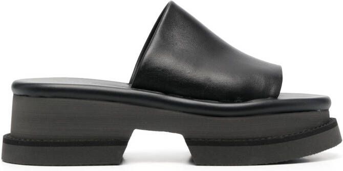 Clergerie Faith platform leather sandals Black