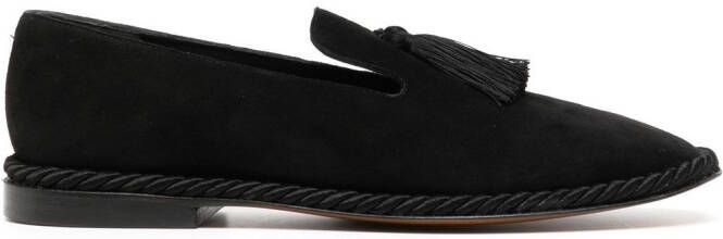 Clergerie tassel-detail suede loafers Black