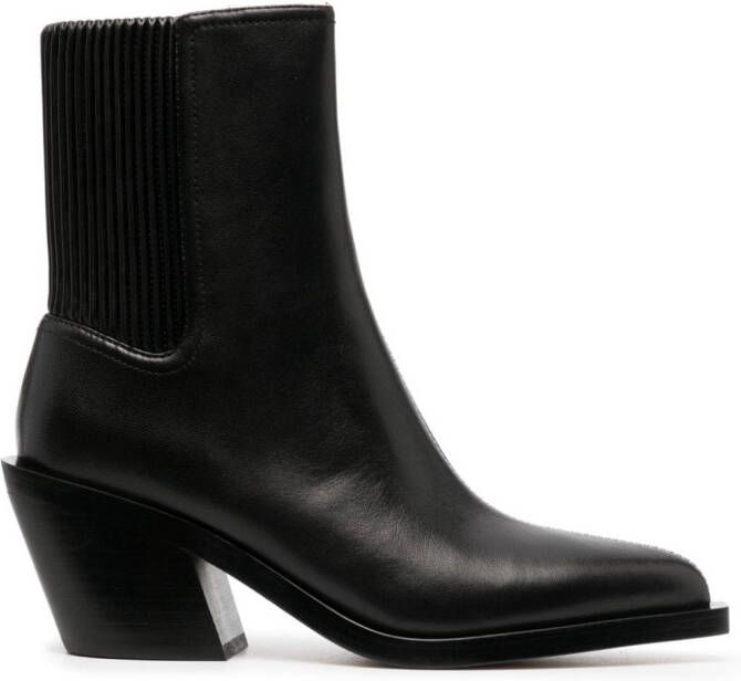 Coach 75mm pointed-toe leather ankle boots Black