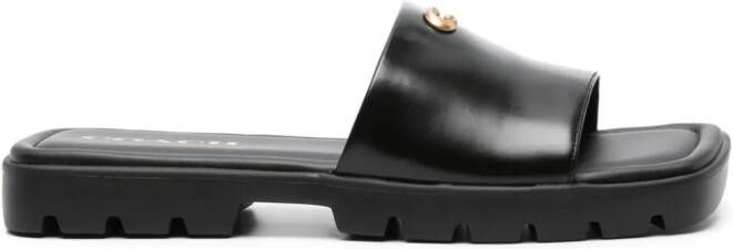 Coach Florence leather sandals Black