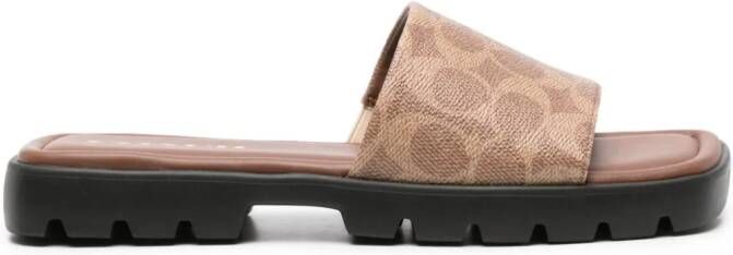 Coach Florence leather sandals Brown