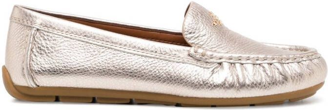 Coach foil-embossed leather loafers Metallic