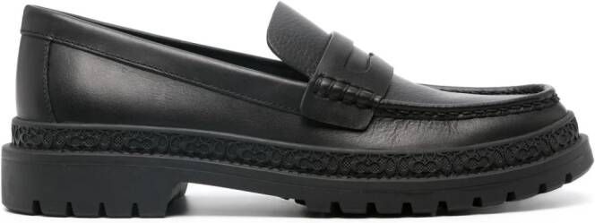 Coach penny-slot leather loafers Black