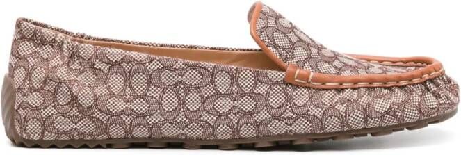 Coach Ronnie monogram-jacquard loafers Brown