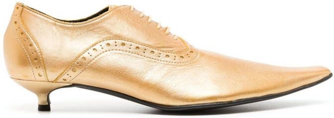 Comme Des Garçons 30mm kitten-heel brogues Gold