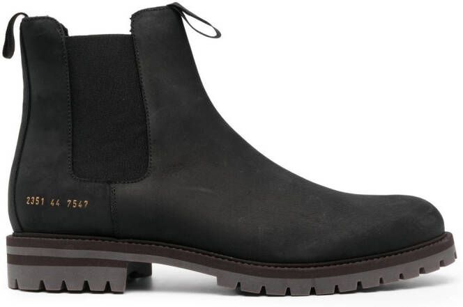 Common Projects ridged leather Chelsea boots 7547 BLACK