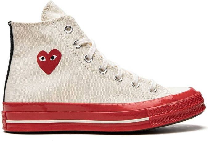 Converse x CdG Play Chuck 70 High "Pristine Red" sneakers White