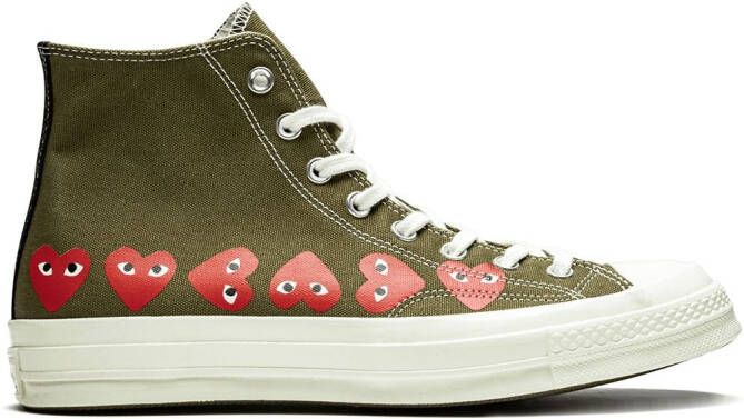 Converse x Comme Des Garçons Play Chuck 70 Hi "Multi Hearts Green" sneakers