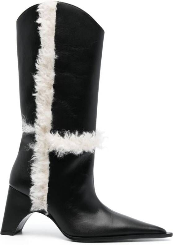 Coperni 85mm shearling-detail leather boots Black