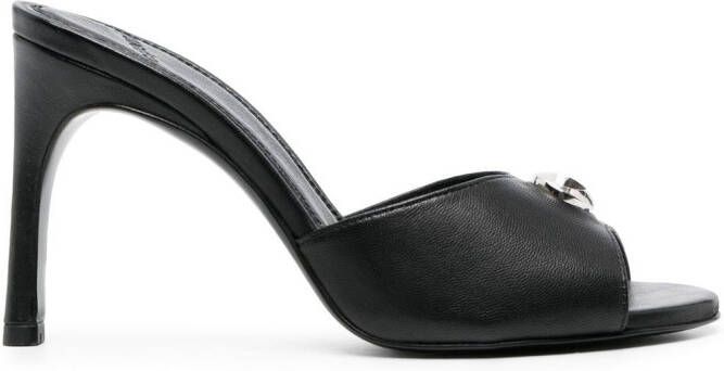 Coperni 95mm leather logo-plaque sandals Black