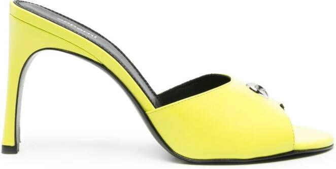Coperni 110mm logo-plaque sandals Green