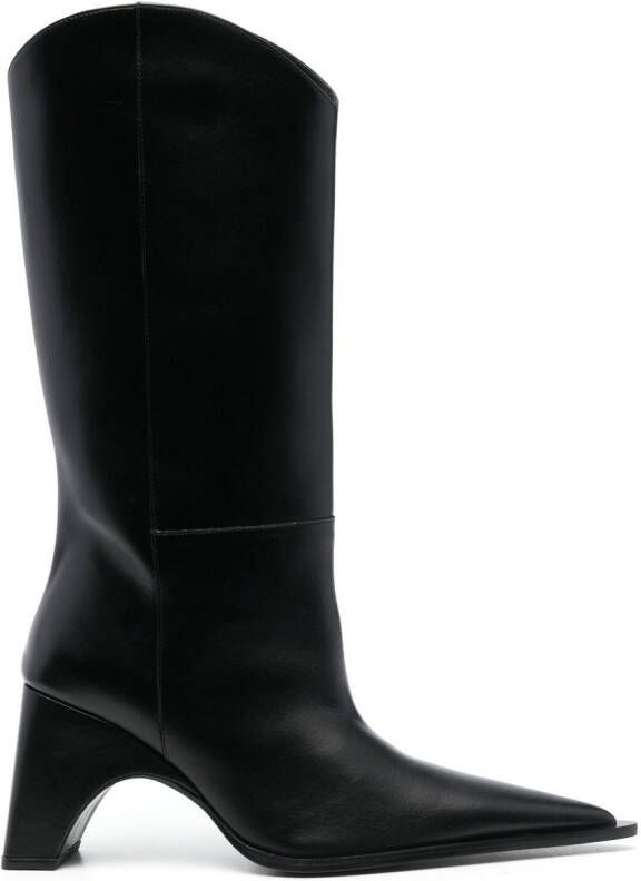 Coperni Bridge cowboy leather boots Black