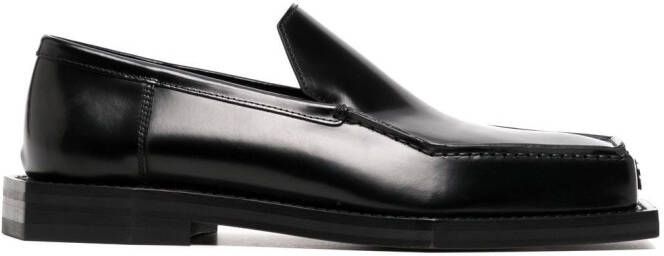 Coperni square-toe polished-finish loafers Black