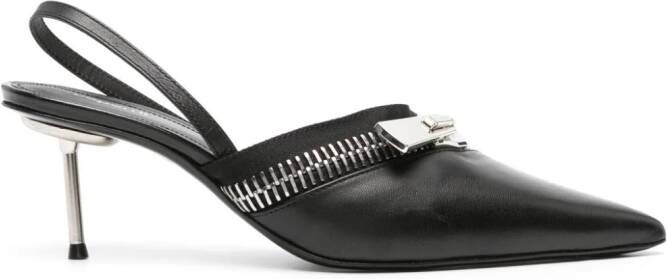 Coperni 60mm Zip leather slingback pumps Black