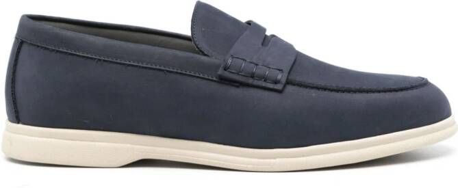 Corneliani penny-slot leather loafers Blue