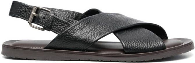 Corneliani Waikiki Beach leather sandals Black