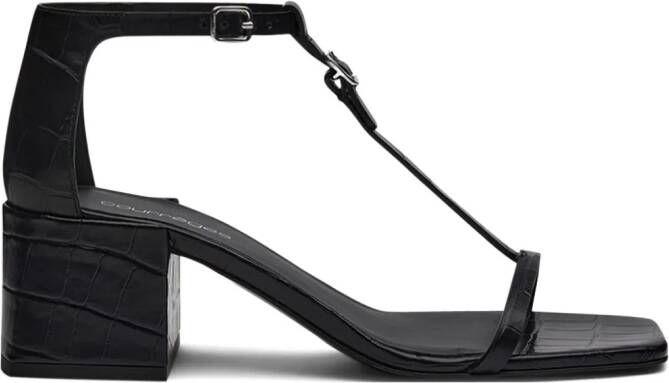 Courrèges buckled leather sandals Black