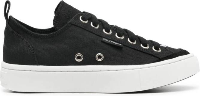 Courrèges Canvas 01 embroidered-logo sneakers Black