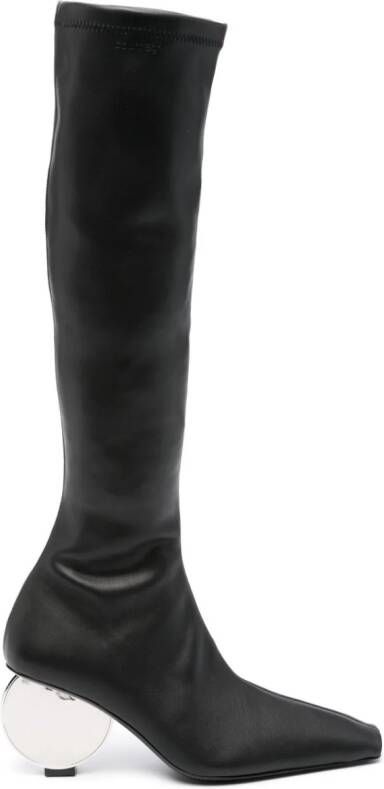 Courrèges Circle 90mm faux-leather knee-high boots Black