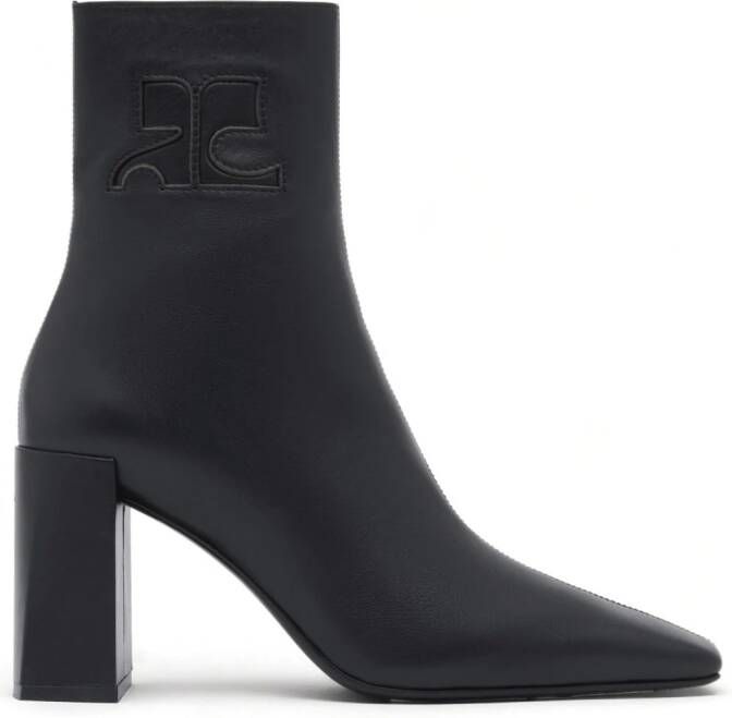 Courrèges Heritage leather ankle boots Black